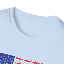 Load image into Gallery viewer, American Flag Fishing Softstyle T-Shirt