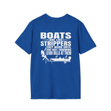Load image into Gallery viewer, Boats Are Like Strippers Funny Official Credit Card Captain- Bass Boat Design Softstyle T-Shirt