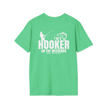 Load image into Gallery viewer, I'm a Hooker on the Weekends Redfish Design Funny Credit Card Captain Softstyle T-Shirt