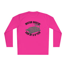 Load image into Gallery viewer, Motor Boatin' Son of a B*tch Funny Credit Card Captain Long Sleeve Tee
