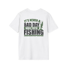 Load image into Gallery viewer, It's Never a Bad Day When You're Fishing Bass Design Official CCC Softstyle T-Shirt