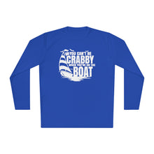 Load image into Gallery viewer, You Can't Be Crabby on The Boat Credit Card Captain Long Sleeve Tee