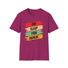 Load image into Gallery viewer, Eat, Sleep, Fish, Repeat Official Credit Card Captain Softstyle T-Shirt