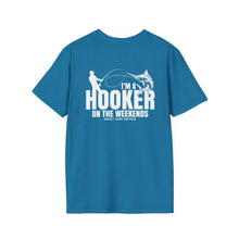 Load image into Gallery viewer, I'm a Hooker on the Weekends Marlin Design Funny Credit Card Captain Softstyle T-Shirt