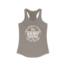 Load image into Gallery viewer, What Happens at the Ramp Stays at the Ramp Official CCC Funny Women's Ideal Racerback Tank