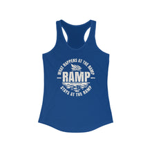 Load image into Gallery viewer, What Happens at the Ramp Stays at the Ramp Official CCC Funny Women's Ideal Racerback Tank