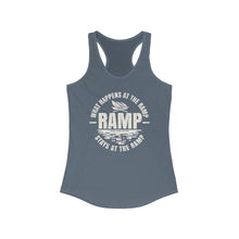Load image into Gallery viewer, What Happens at the Ramp Stays at the Ramp Official CCC Funny Women's Ideal Racerback Tank