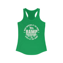 Load image into Gallery viewer, What Happens at the Ramp Stays at the Ramp Official CCC Funny Women's Ideal Racerback Tank