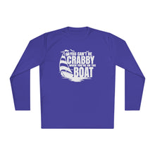 Load image into Gallery viewer, You Can't Be Crabby on The Boat Credit Card Captain Long Sleeve Tee