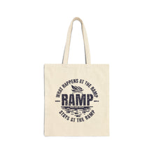 Load image into Gallery viewer, What Happens at the Ramp Stays at the Ramp Official CCC Funny Cotton Canvas Tote Bag