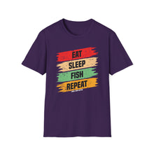 Load image into Gallery viewer, Eat, Sleep, Fish, Repeat Official Credit Card Captain Softstyle T-Shirt