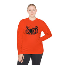 Load image into Gallery viewer, I'm a Hooker on the Weekends Bass Design Funny Credit Card Captain Long Sleeve Tee