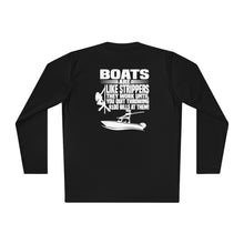 Load image into Gallery viewer, Boats Are Like Strippers Funny Official Credit Card Captain- Center Console Design with Rigging Long Sleeve Tee
