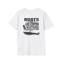 Load image into Gallery viewer, Boats Are Like Strippers Funny Official Credit Card Captain- T-Top Design Softstyle T-Shirt
