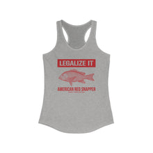 Load image into Gallery viewer, Legalize It American Red Snapper Official Credit Card Captain Women&#39;s Racerback Tank
