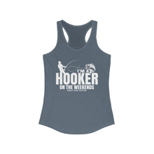 Load image into Gallery viewer, I&#39;m a Hooker on the Weekends Bass Design Funny Credit Card Captain Women&#39;s Racerback Tanktop
