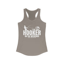 Load image into Gallery viewer, I&#39;m a Hooker on the Weekends Bass Design Funny Credit Card Captain Women&#39;s Racerback Tanktop
