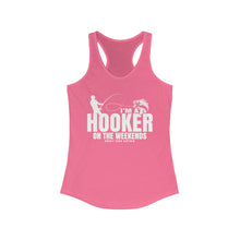 Load image into Gallery viewer, I&#39;m a Hooker on the Weekends Bass Design Funny Credit Card Captain Women&#39;s Racerback Tanktop
