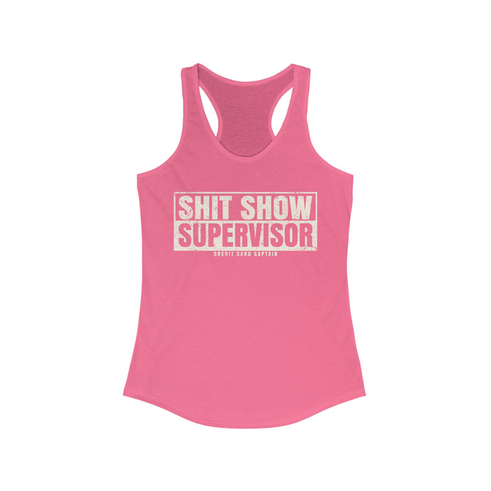 Sh*t Show Supervisor Official Credit Card Captain Women's Racerback Tank