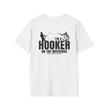 Load image into Gallery viewer, I&#39;m a Hooker on the Weekends Marlin Design Funny Credit Card Captain Softstyle T-Shirt
