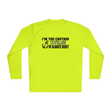 Load image into Gallery viewer, I&#39;m the Captain, I&#39;m Always Right Funny Official Credit Card Captain Long Sleeve Tee
