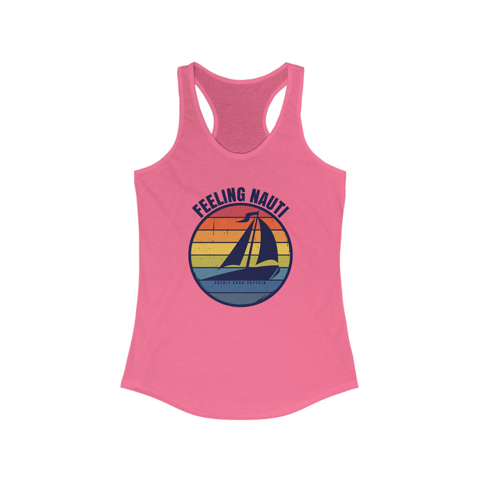 Feeling Nauti Sailboat Official Credit Card Captain Women's Racerback Tank