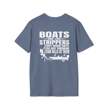 Load image into Gallery viewer, Boats Are Like Strippers Funny Official Credit Card Captain- Bass Boat Design Softstyle T-Shirt
