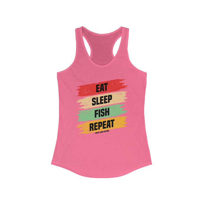 Eat, Sleep, Fish, Repeat Official Credit Card Captain Women's Racerback Tank