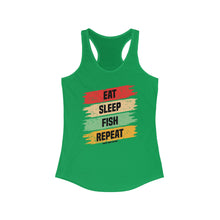 Load image into Gallery viewer, Eat, Sleep, Fish, Repeat Official Credit Card Captain Women&#39;s Racerback Tank
