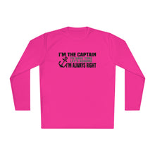 Load image into Gallery viewer, I&#39;m the Captain, I&#39;m Always Right Funny Official Credit Card Captain Long Sleeve Tee
