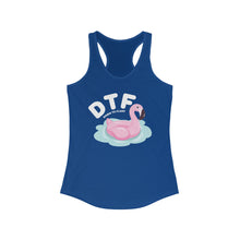 Load image into Gallery viewer, DTF Down To Float Flamingo Floatie Funny Women&#39;s Raceback Tank
