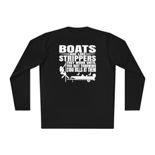 Load image into Gallery viewer, Boats Are Like Strippers Funny Official Credit Card Captain- Bass Boat Design Long Sleeve Tee
