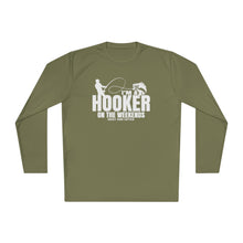 Load image into Gallery viewer, I&#39;m a Hooker on the Weekends Bass Design Funny Credit Card Captain Long Sleeve Tee
