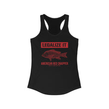 Load image into Gallery viewer, Legalize It American Red Snapper Official Credit Card Captain Women&#39;s Racerback Tank
