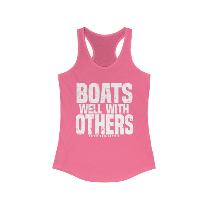 Boats Well With Others Official Credit Card Captain Women's Racerback Tank