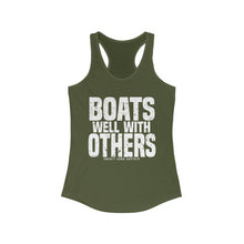 Load image into Gallery viewer, Boats Well With Others Official Credit Card Captain Women&#39;s Racerback Tank
