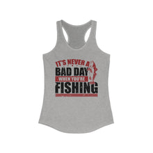 Load image into Gallery viewer, It&#39;s Never a Bad Day When You&#39;re Fishing Redfish Design Official CCC Women&#39;s Racerback Tank
