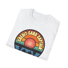 Load image into Gallery viewer, Sunset Under The Bridge Pontoon Dispensor Official Credit Card Captain Softstyle T-Shirt
