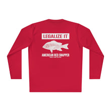 Load image into Gallery viewer, Legalize American Red Snapper Official Credit Card Captain Long Sleeve Tee
