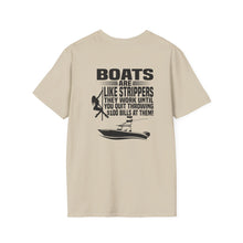 Load image into Gallery viewer, Boats Are Like Strippers Funny Official Credit Card Captain- Center Console Design with Rigging Softstyle T-Shirt
