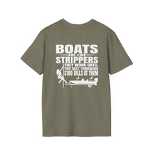 Load image into Gallery viewer, Boats Are Like Strippers Funny Official Credit Card Captain- Bass Boat Design Softstyle T-Shirt
