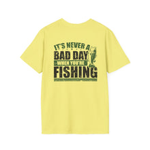 Load image into Gallery viewer, It&#39;s Never a Bad Day When You&#39;re Fishing Bass Design Official CCC Softstyle T-Shirt
