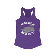 Load image into Gallery viewer, Motor Boatin&#39; Son of a B*tch Funny Credit Card Captain Women&#39;s Racerback Tank
