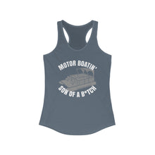 Load image into Gallery viewer, Motor Boatin&#39; Son of a B*tch Funny Credit Card Captain Women&#39;s Racerback Tank
