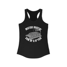 Load image into Gallery viewer, Motor Boatin&#39; Son of a B*tch Funny Credit Card Captain Women&#39;s Racerback Tank
