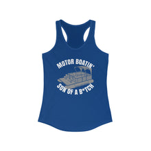 Load image into Gallery viewer, Motor Boatin&#39; Son of a B*tch Funny Credit Card Captain Women&#39;s Racerback Tank
