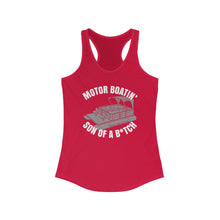 Load image into Gallery viewer, Motor Boatin&#39; Son of a B*tch Funny Credit Card Captain Women&#39;s Racerback Tank
