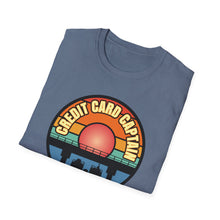 Load image into Gallery viewer, Sunset Under The Bridge Pontoon Dispensor Official Credit Card Captain Softstyle T-Shirt
