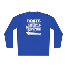 Load image into Gallery viewer, Boats Are Like Strippers Funny Official Credit Card Captain- T-Top Design Long Sleeve Tee
