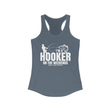 Load image into Gallery viewer, I&#39;m a Hooker on the Weekends Redfish Design Funny Credit Card Captain Women&#39;s Racerback Tanktop
